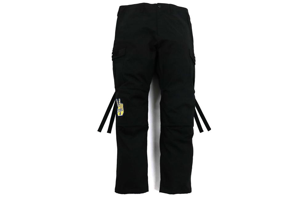 Shop BAPE 刺繡猿人標誌工裝褲 休閒潮流褲。 0ZXPTM152005H