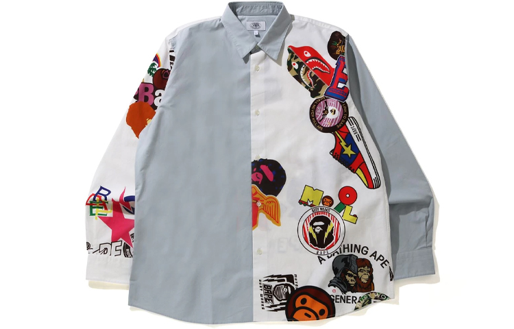 Purchase BAPE 塗鴉拼接印花長袖襯衫 1H30-131-007