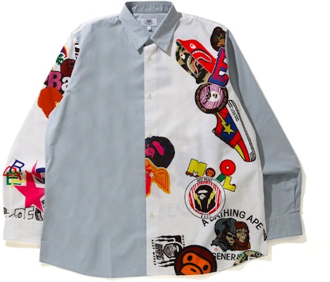 BAPE 塗鴉拼接印花長袖襯衫 1H30-131-007 Purchase BAPE 塗鴉拼接印花長袖襯衫 1H30-131-007