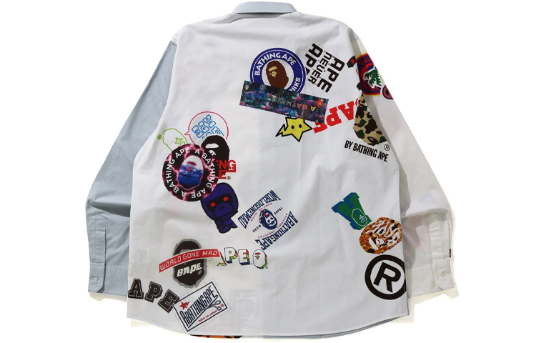 Details for BAPE 塗鴉拼接印花長袖襯衫 1H30-131-007