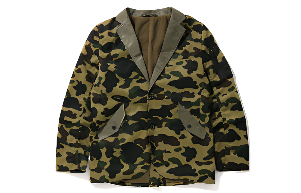 BAPE  Green Single-Breasted Blazer Jacket Long Sleeve 7G80-142-002