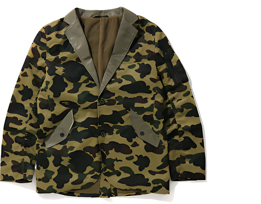 BAPE Green Single-Breasted Blazer Jacket Long Sleeve 7G80-142-002 Buy BAPE Green Single-Breasted Blazer Jacket Long Sleeve 7G80-142-002