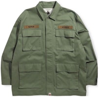 BAPE Logo Embroidered Long Sleeve Utility Shirt with Pocket Details. 0ZXSTM13104SH BAPE Logo Embroidered Long Sleeve Utility Shirt with Pocket Details. 0ZXSTM13104SH