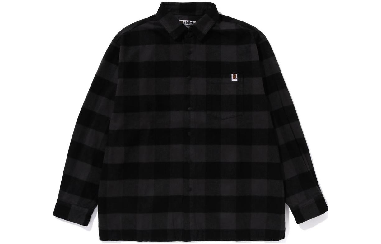 Cheap BAPE 長袖格紋襯衫 1J80-131-003