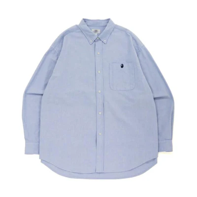 BAPE Long Sleeve Shirt with Ape Embroidery and Letter Tag Design 0ZXSTM13103SH