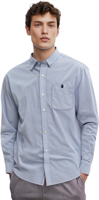 BAPE 猿人刺繡長袖襯衫 搭配字母標設計 0ZXSTM13103SH Shop BAPE 猿人刺繡長袖襯衫 搭配字母標設計 0ZXSTM13103SH