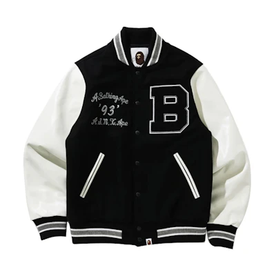 BAPE Loose Fit Baseball Jacket - Back to School Season. 1G80-141-001