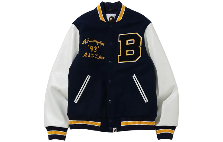 Shop BAPE 寬鬆版棒球外套 - 開學季必備。 1G80-141-001