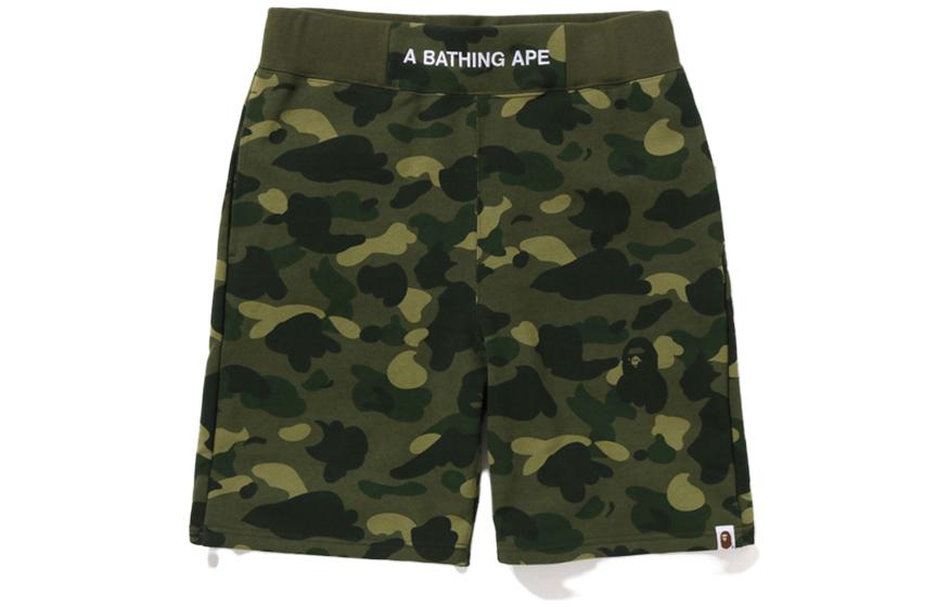 BAPE  Loose Fit Camo Shorts with Letter Embroidery. 0ZXSPM153001J