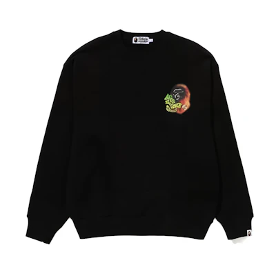 BAPE Loose Fit Crewneck Pullover Letter Print Long Sleeve Sweatshirt 1J80-113-051