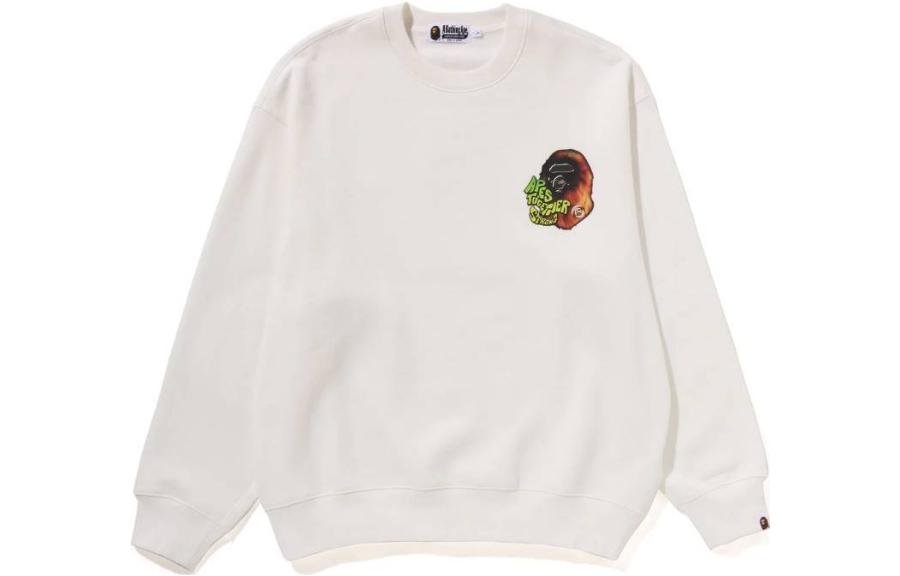 Shop BAPE ルーズフィット クルーネック レタープリント 長袖スウェットシャツ 1J80-113-051
