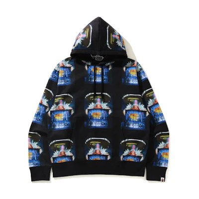 BAPE Loose Fit Hoodie with Invader Print. 1H30-114-004