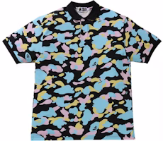 BAPE Multicolor Camo Print Short Sleeve Polo Shirt. 1H30-112-003 BAPE Multicolor Camo Print Short Sleeve Polo Shirt. 1H30-112-003