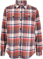 BAPE Red Check Pattern Long Sleeve Button-Up Shirt. 001SHH801001M BAPE Red Check Pattern Long Sleeve Button-Up Shirt. 001SHH801001M