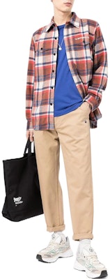 BAPE 紅色格紋長袖扣襯衫 001SHH801001M Lookbook BAPE 紅色格紋長袖扣襯衫 001SHH801001M