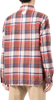 BAPE 紅色格紋長袖扣襯衫 001SHH801001M Shop BAPE 紅色格紋長袖扣襯衫 001SHH801001M