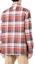 Shop BAPE 紅色格紋長袖扣襯衫 001SHH801001M