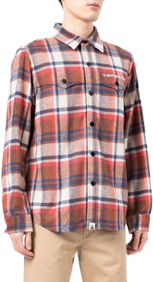 BAPE 紅色格紋長袖扣襯衫 001SHH801001M Purchase BAPE 紅色格紋長袖扣襯衫 001SHH801001M