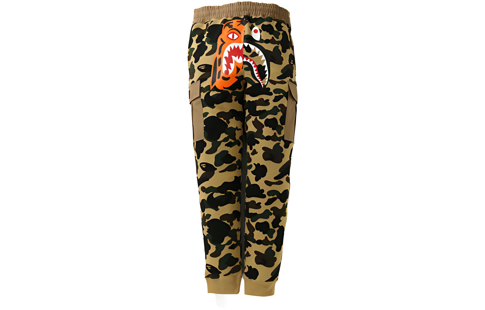 BAPE  Tiger Shark Camo Print Casual Jogger Pants. 0ZXPTM152014G