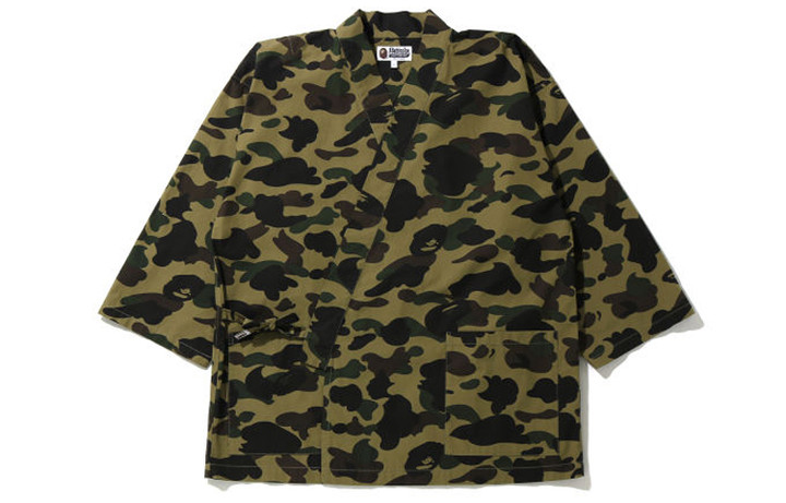 Lookbook Bape A BATHING APE 1ST迷彩和服襯衫 黃色迷彩 全印花襯衫 1G30-131-004
