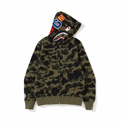 Bape A BATHING APE 1ST Camo Shark Full Zip Hoodie Green Camo. 1G20115008-GN