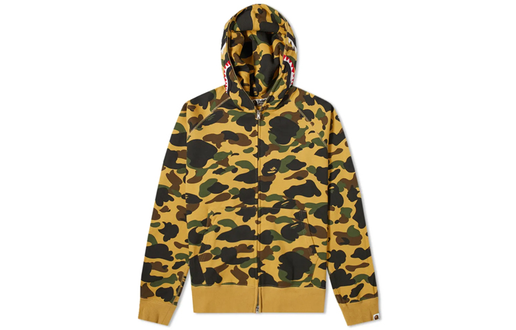 Bape A BATHING APE 1ST Camo Shark Full Zip Hoodie Yellow Camo Unisex Jacket. 1F30-115-007 圖 2