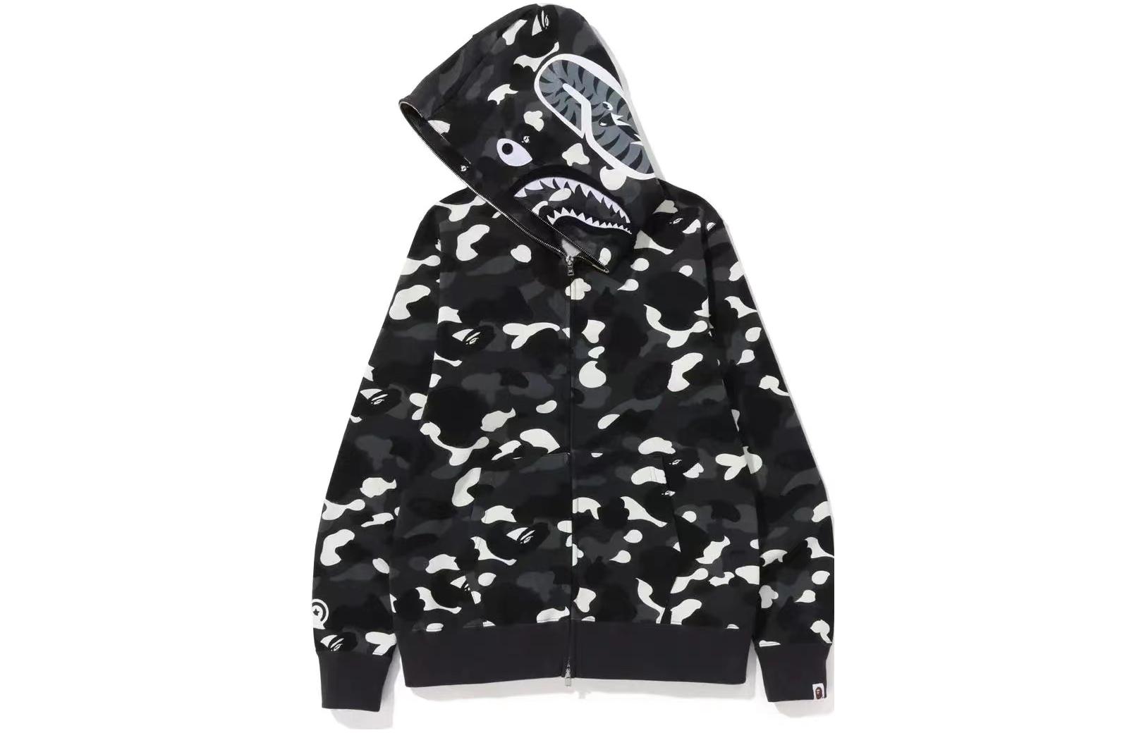 Shop Bape 2023城市迷彩夜光鲨鱼连帽卫衣拉链款 - 夜光鲨鱼. 1J20-115-002