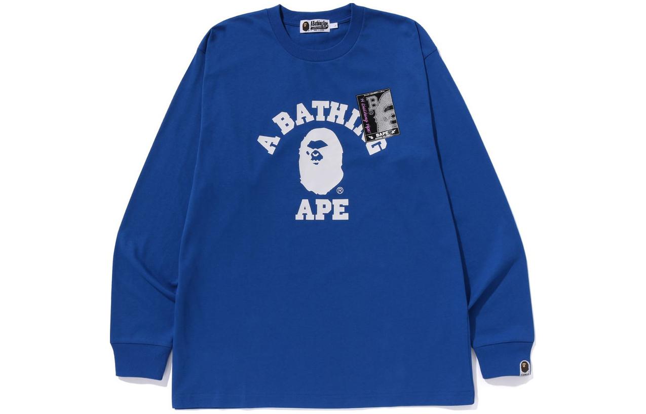Bape A BATHING APE  Alphabet Graphic Crewneck Long Sleeve T-Shirt. 1J80-111-002