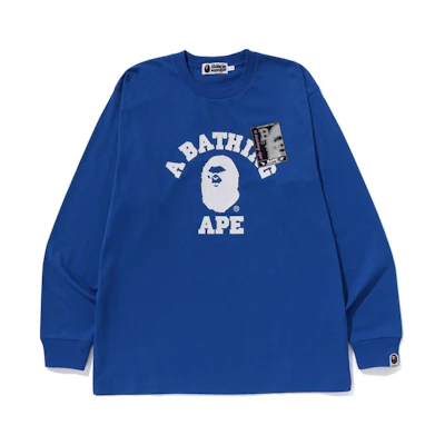 Bape A BATHING APE Alphabet Graphic Crewneck Long Sleeve T-Shirt. 1J80-111-002