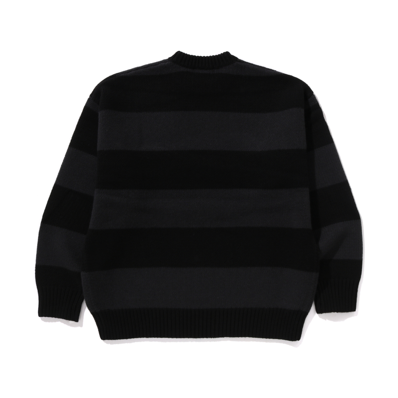 Lookbook Bape A BATHING APE 黑色条纹图案套头针织毛衣. 0ZXKNM120304N