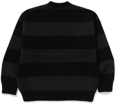 Bape A BATHING APE 黑色条纹图案套头针织毛衣. 0ZXKNM120304N Lookbook Bape A BATHING APE 黑色条纹图案套头针织毛衣. 0ZXKNM120304N