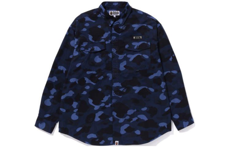 Order Bape A BATHING APE 藍色迷彩印花長袖襯衫 1J80-131-005