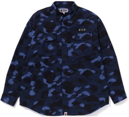 Bape A BATHING APE 藍色迷彩印花長袖襯衫 1J80-131-005 Order Bape A BATHING APE 藍色迷彩印花長袖襯衫 1J80-131-005