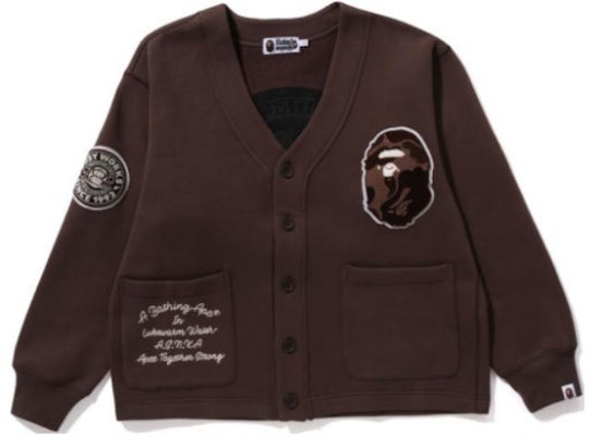 베이프 어 베이싱 에이프 브라운 V넥 가디건 싱글브레스트 재킷. 0ZXSWM113063L Order 베이프 어 베이싱 에이프 브라운 V넥 가디건 싱글브레스트 재킷. 0ZXSWM113063L