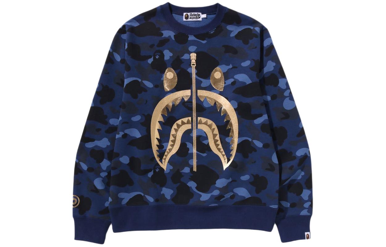 Bape A BATHING APE  Camo Crewneck Pullover Sweatshirt Long Sleeve. 1K30-113-003