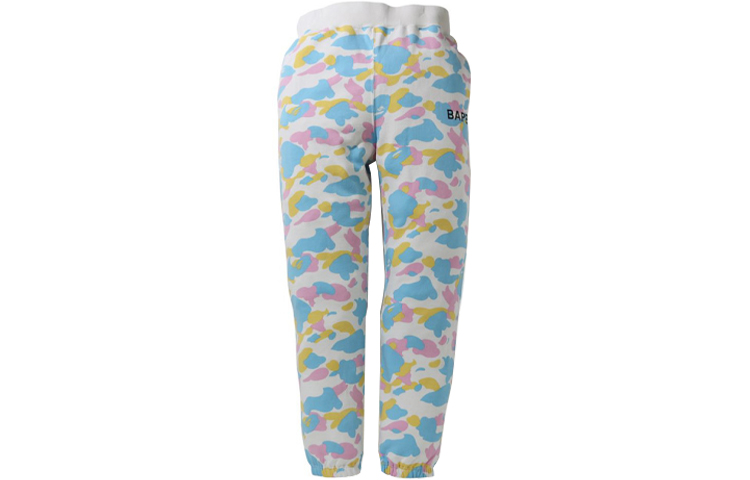 Shop Bape A BATHING APE 迷彩印花LOGO針織運動長褲。 0ZXPTM152009G