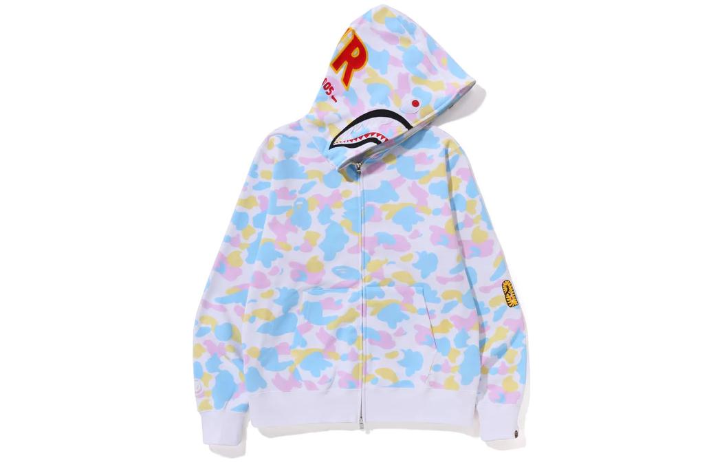 Bape A BATHING APE  Camo Logo Print Zip-Up Hoodie 1J20-115-001