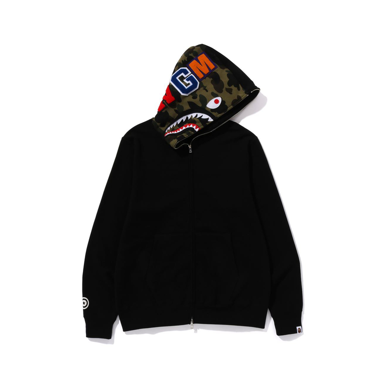 Bape A BATHING APE  Camo Shark Hoodie Pullover Sweatshirt. 0ZXSWM115012L