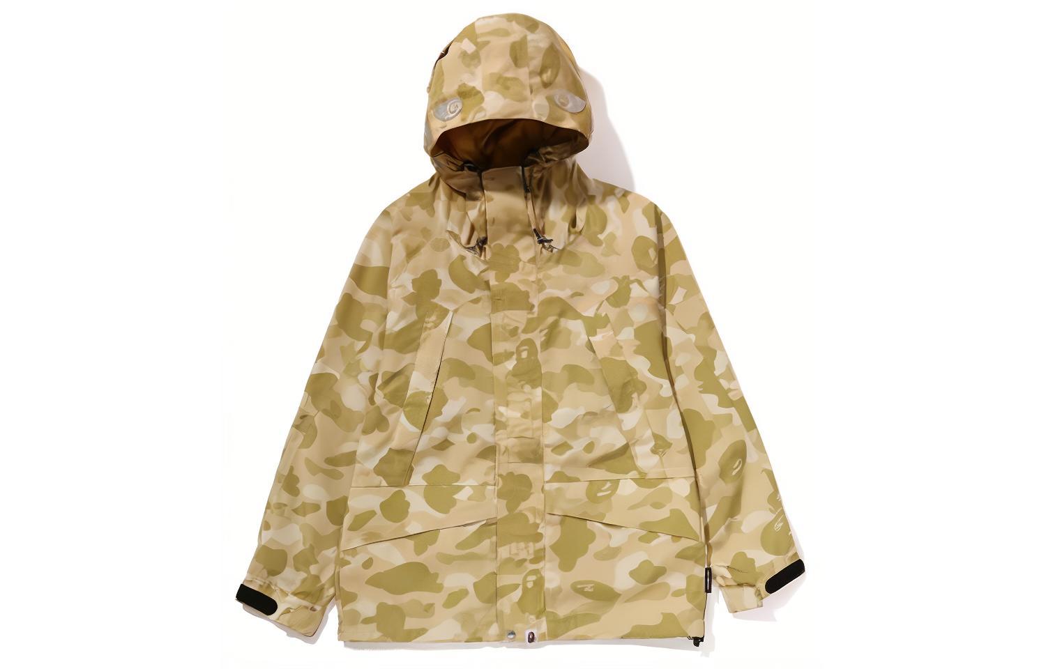 Bape A BATHING APE  Camo Shark Zip-Up Hoodie Jacket Khaki. 1K30-140-004