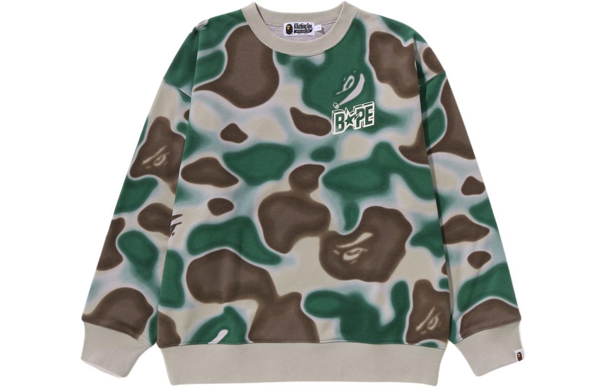 Shop ベイプ A BATHING APE カモフラージュ クルーネック プルオーバー スウェット 長袖 1K30-113-016