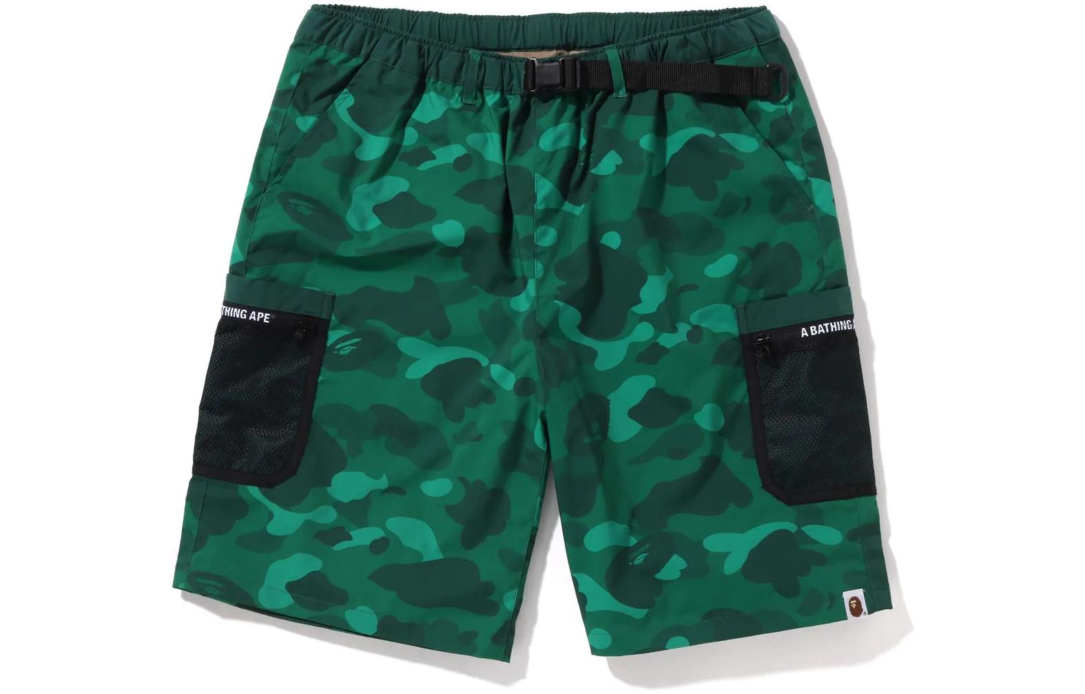 Bape A BATHING APE  Camouflage Double Pocket Straight Casual Shorts. 1I30-153-007