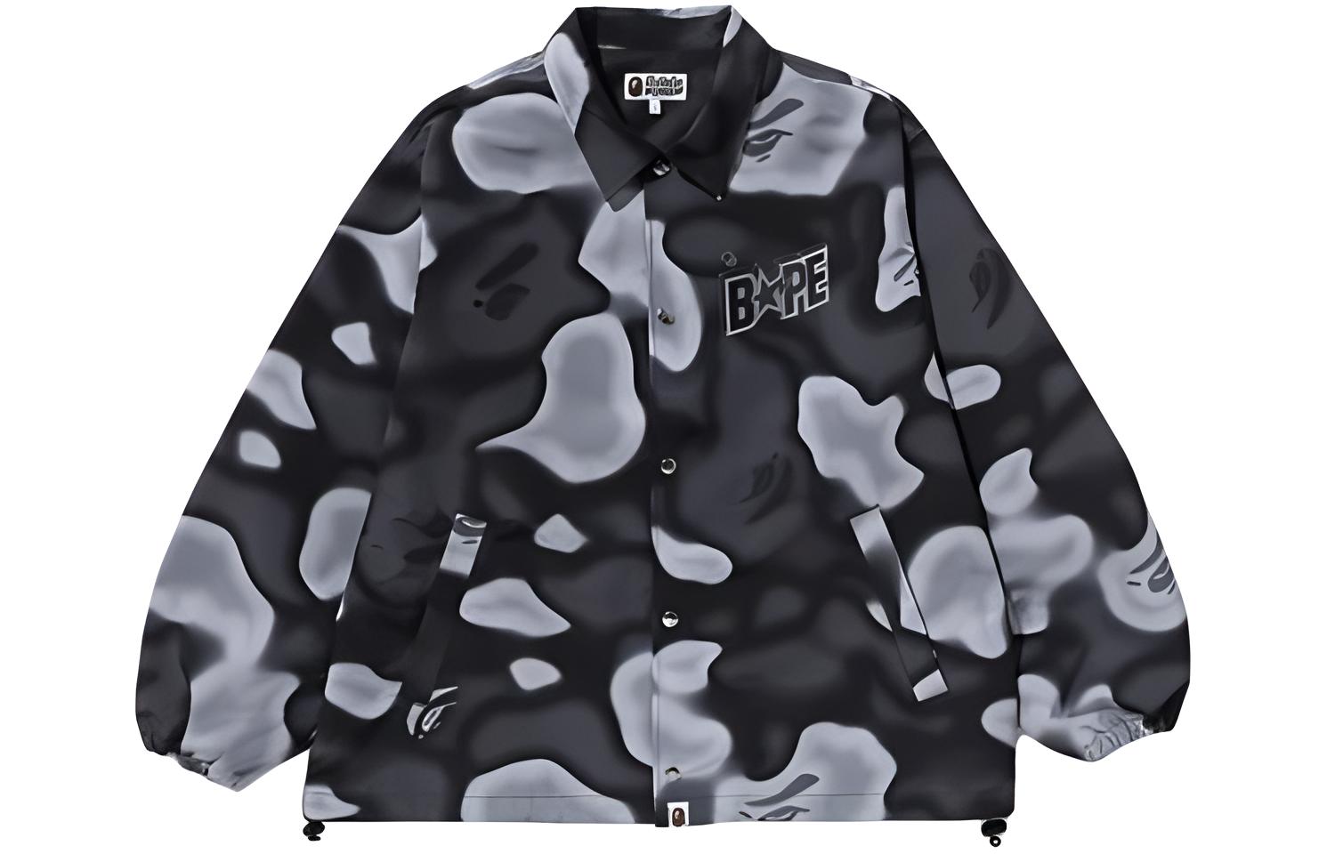 Bape A BATHING APE  Camouflage Long Sleeve Button-Up Jacket 1K30-140-006