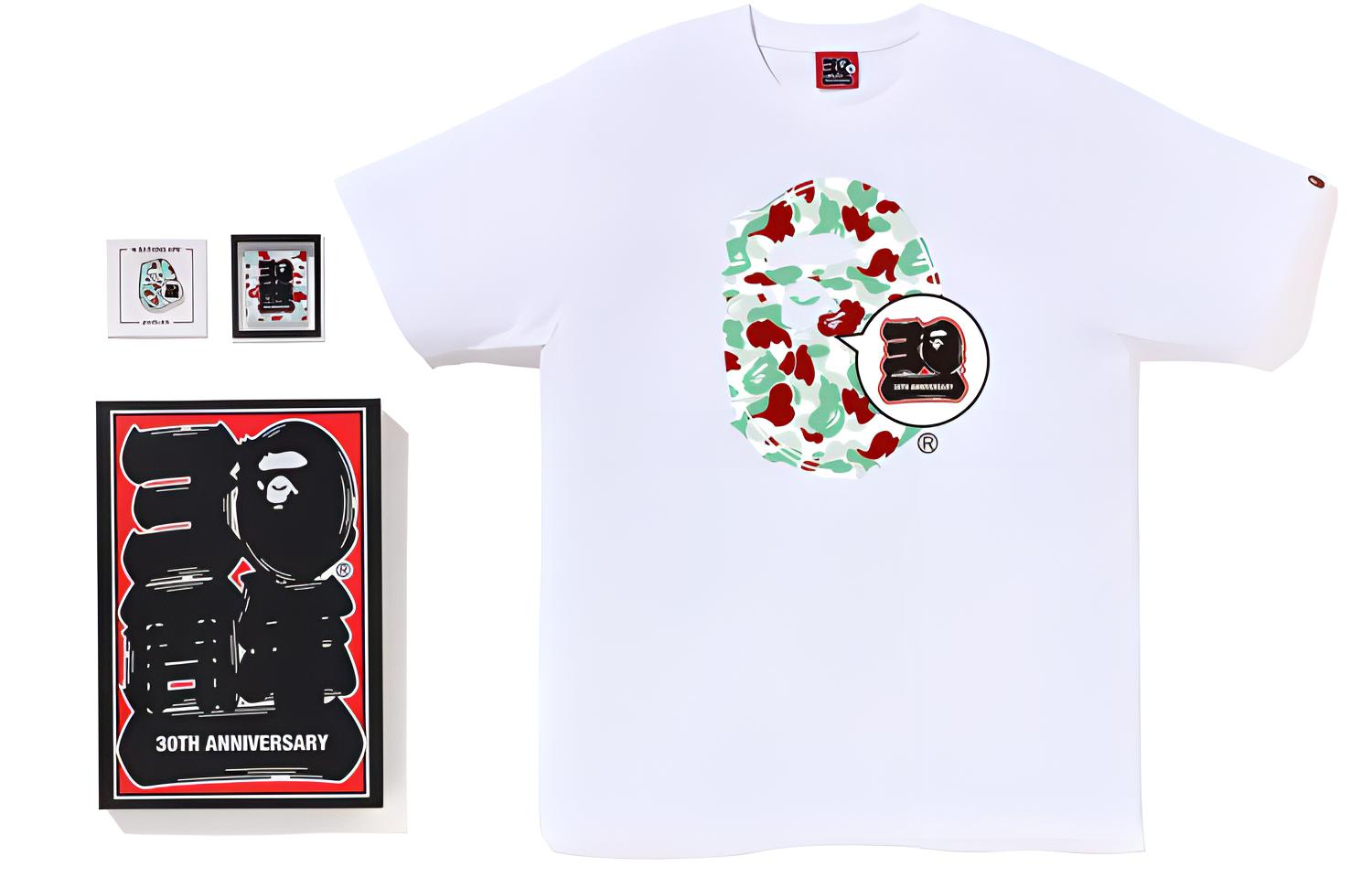 Bape A BATHING APE  Casual Sports Set - Crew Neck T-Shirt and Shorts. 1J22-110-020