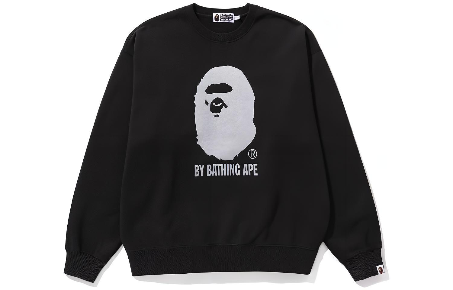 Bape A BATHING APE  Color-Block Ape Head Print Crewneck Sweatshirt. 1J70-113-005