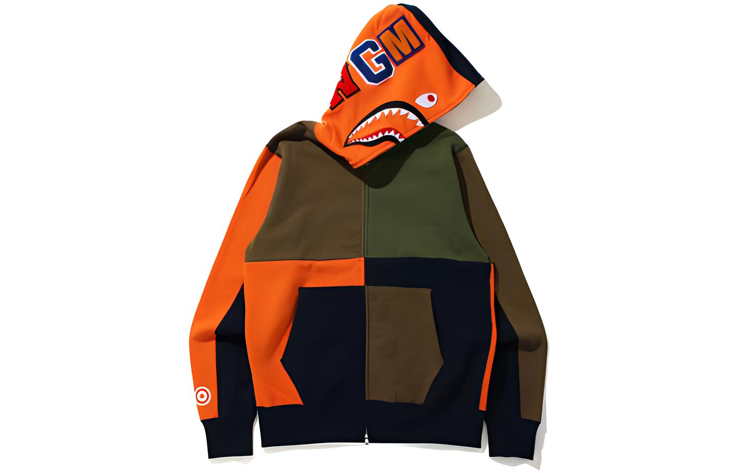 Bape A BATHING APE  Colorblock Patchwork Zip-Up Hoodie. 0ZXSWM115005H