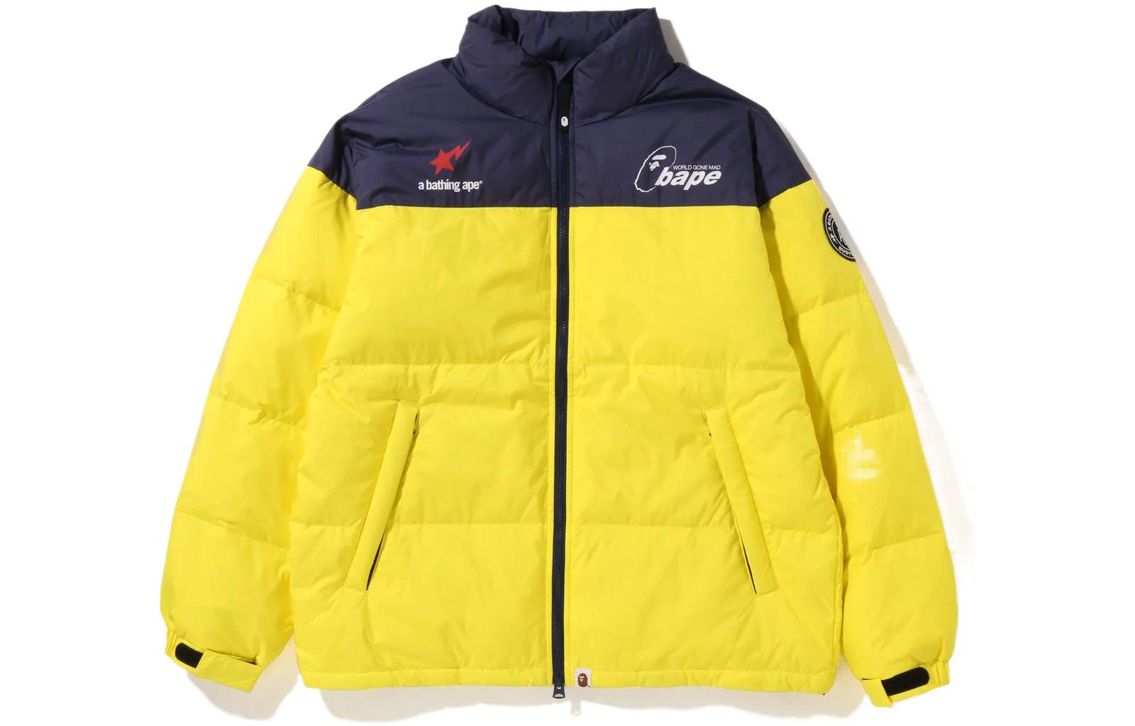 Bape A BATHING APE  Colorblock Zip-Up Puffer Jacket Long Sleeve 1I80-144-003