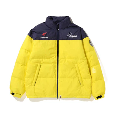 Bape A BATHING APE Colorblock Zip-Up Puffer Jacket Long Sleeve 1I80-144-003