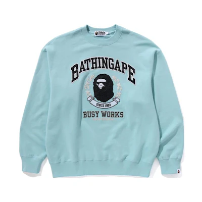 Bape A BATHING APE Crewneck Logo Print Long-Sleeve Sweatshirt. 1K30-113-311
