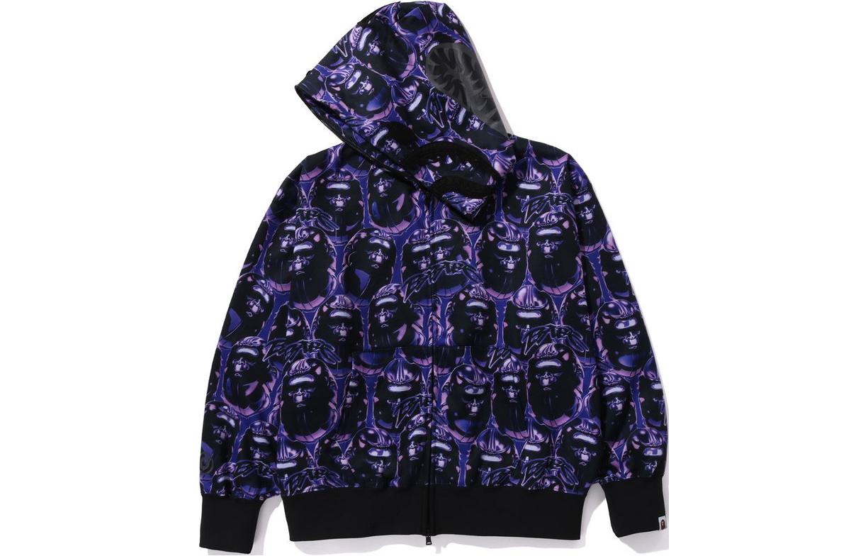 Bape A BATHING APE  Fitted All-Over Print Zip Hoodie Jacket. 1J80-115-004