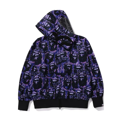 Bape A BATHING APE Fitted All-Over Print Zip Hoodie Jacket. 1J80-115-004